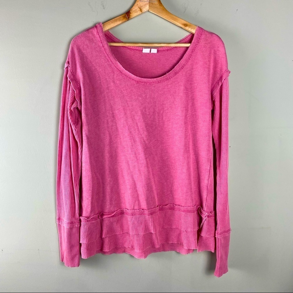 Melrose And‎ Market: Gauzy Cotton Raw Hem Long Sleeve Pullover Sweater Top Shirt
